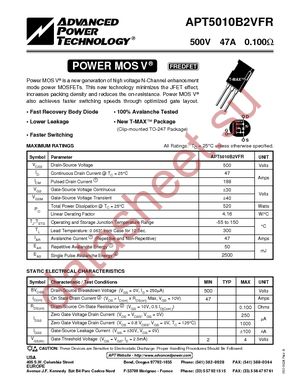 APT5010B2VFRG datasheet  